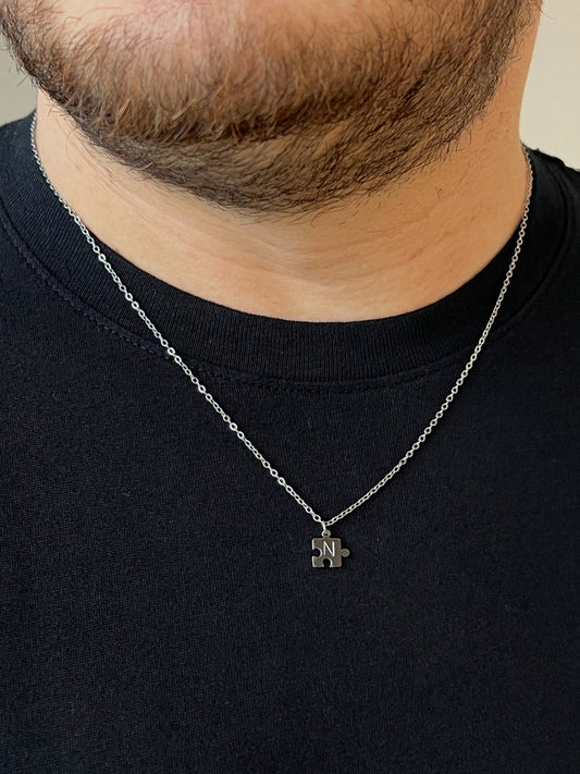 Man wearing ForeverMine couple pendant symbolizing eternal love