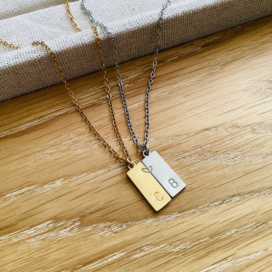 Couple initials pendant (pair)