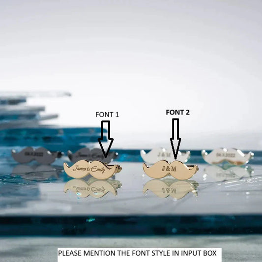 Custom Text Mustache Cufflinks