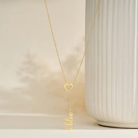 Personalized Heart with Name Drop Necklace