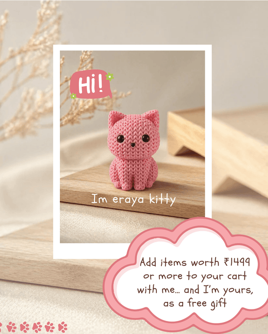 Eraya Kitty (complimentary on ₹1499 or above " add to cart me with your products") — use code KITTY