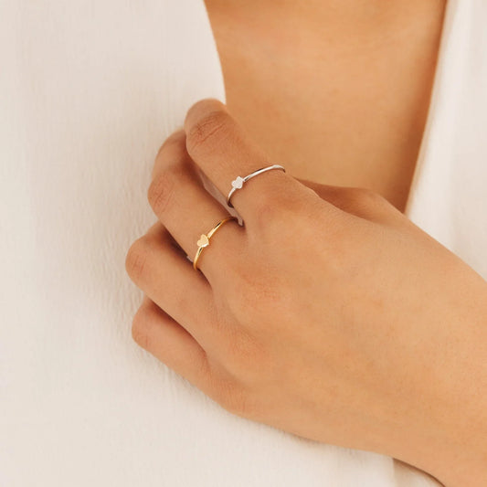 Minimalist Tiny Heart Ring