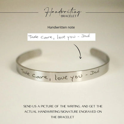 Real Handwriting Cuff Bracelet