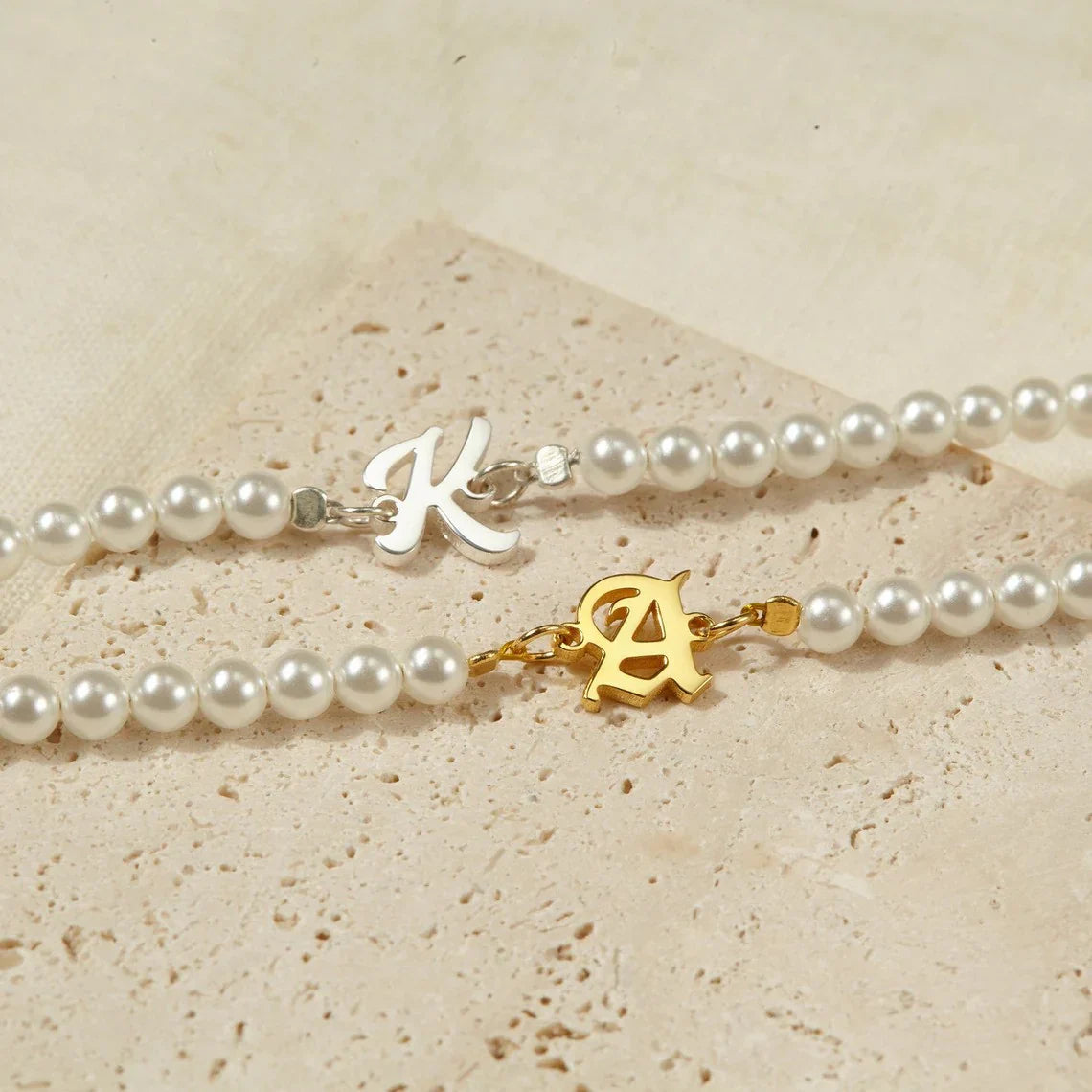 Your Initial Letter Pearl Bracelet