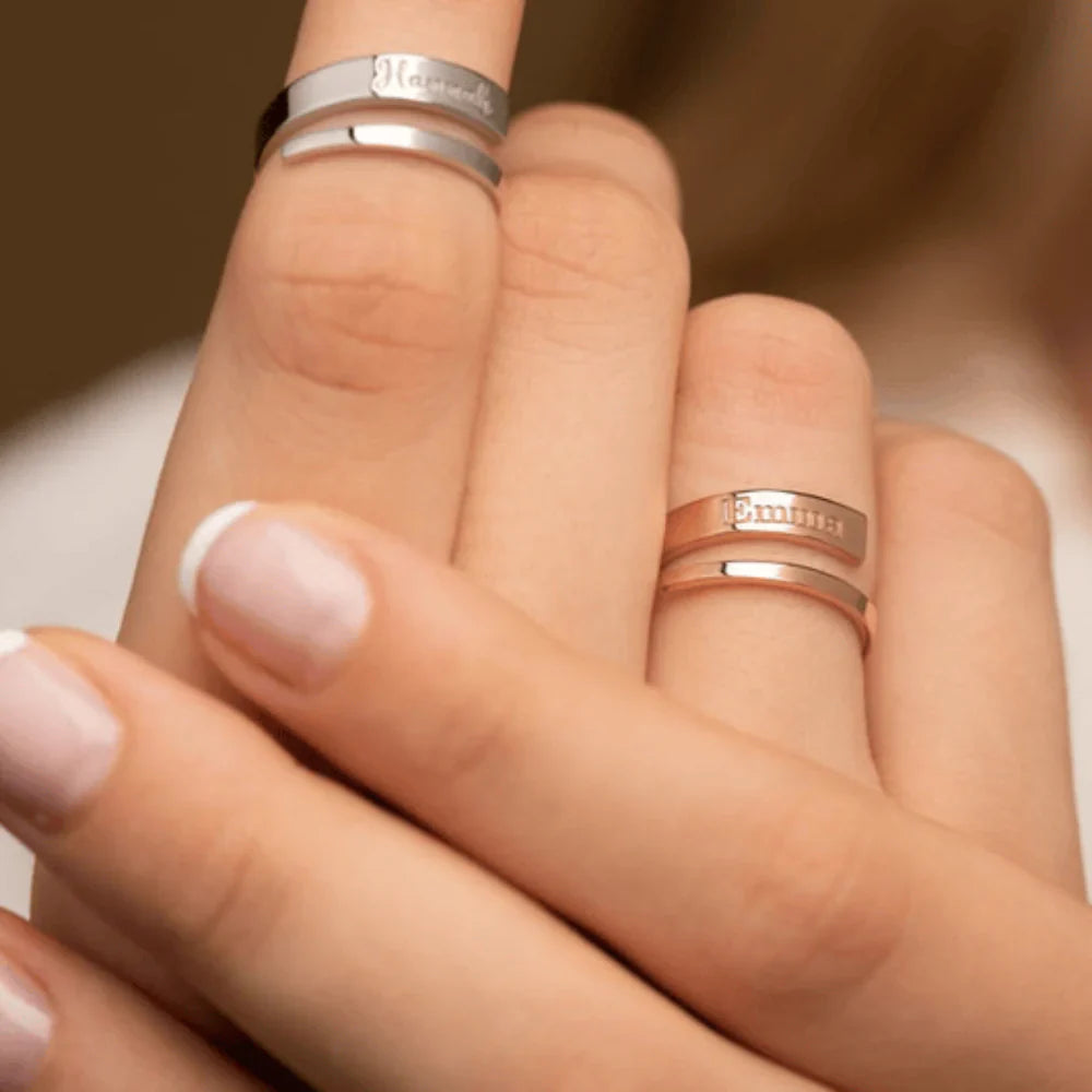 Custom Dainty Name Stacking Ring.