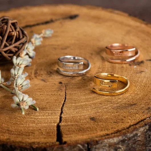 Custom Dainty Name Stacking Ring.