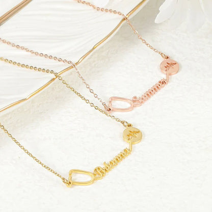 Doctor Name Heart Stethoscope Necklace