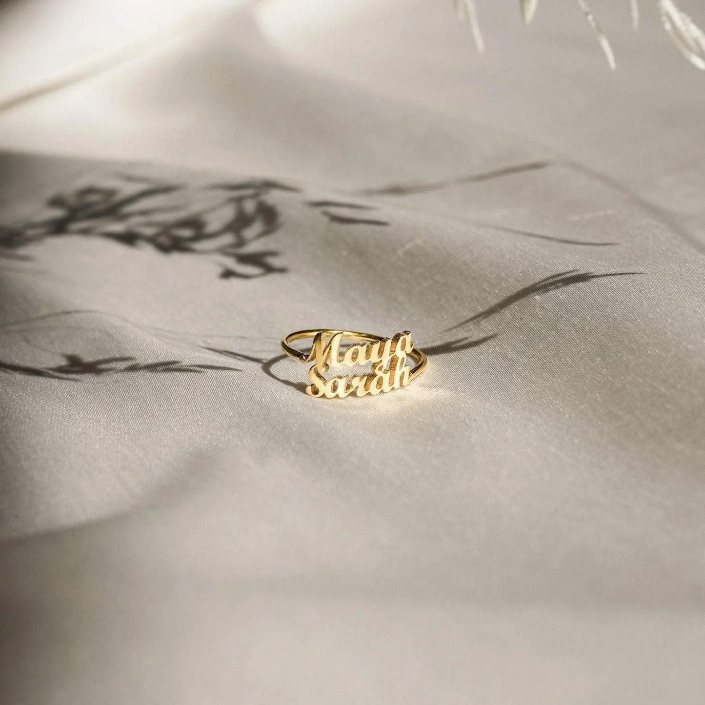 Custom His and Hers London Name Ring