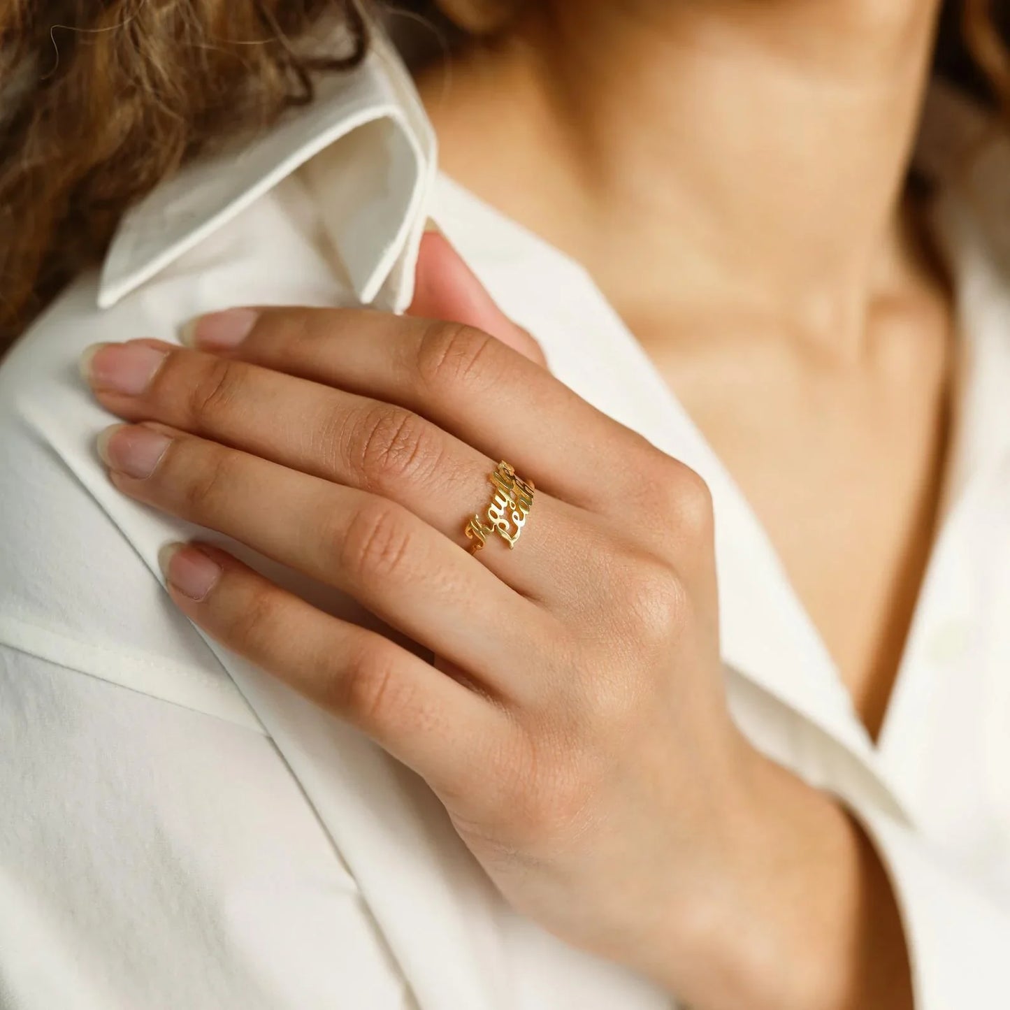 Custom His and Hers London Name Ring