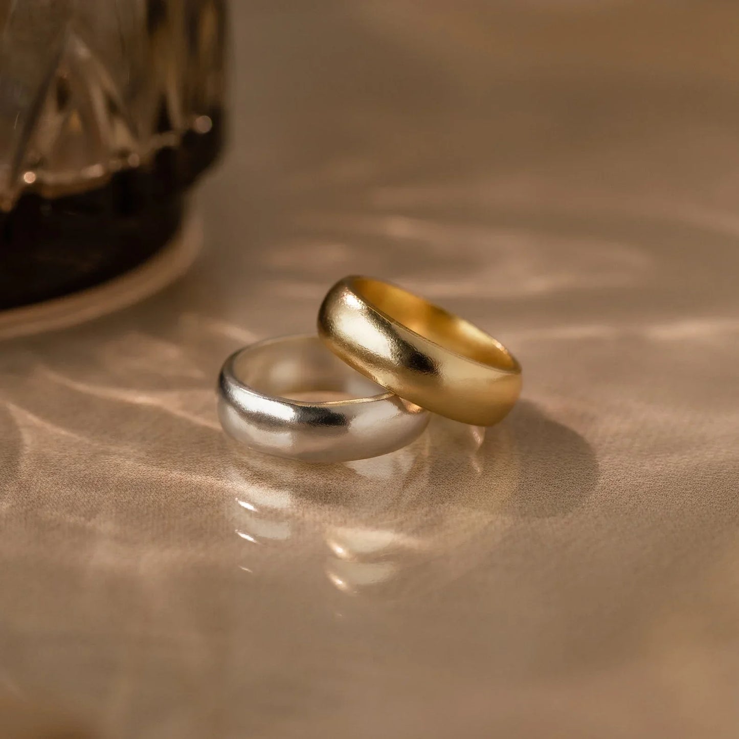 Thick Half Round Fingerprint Ring