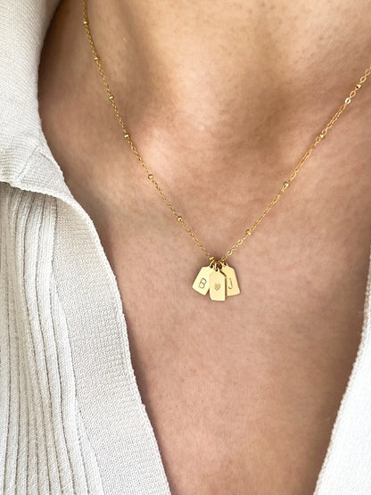 Eraya Jewel personalized couple heart initial pendant necklace with custom initials and heart charm