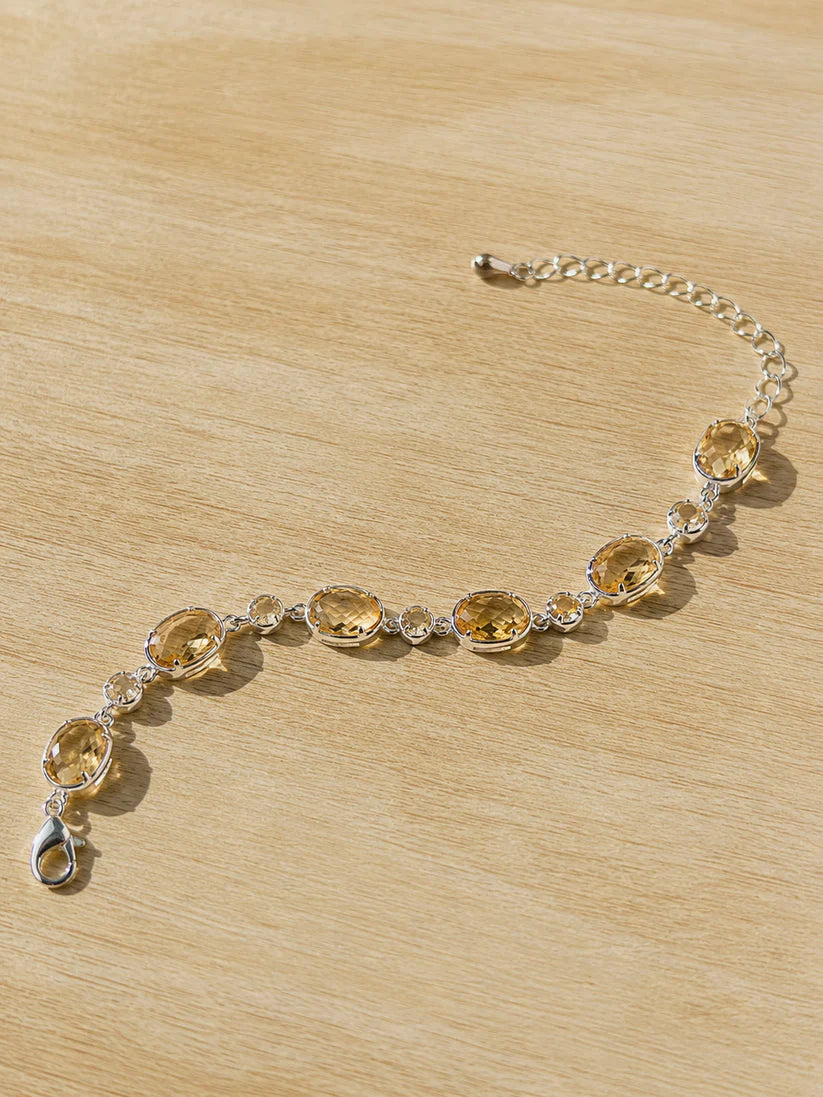 Luxury gemstone bracelet for women inspired by golden-hour sunsets, travel, and everyday elegance.