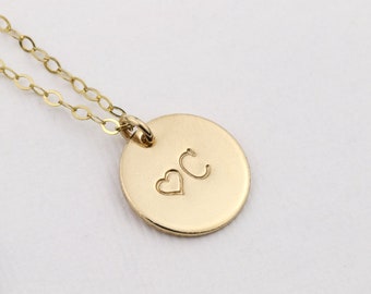 Heart with custom initial pendant