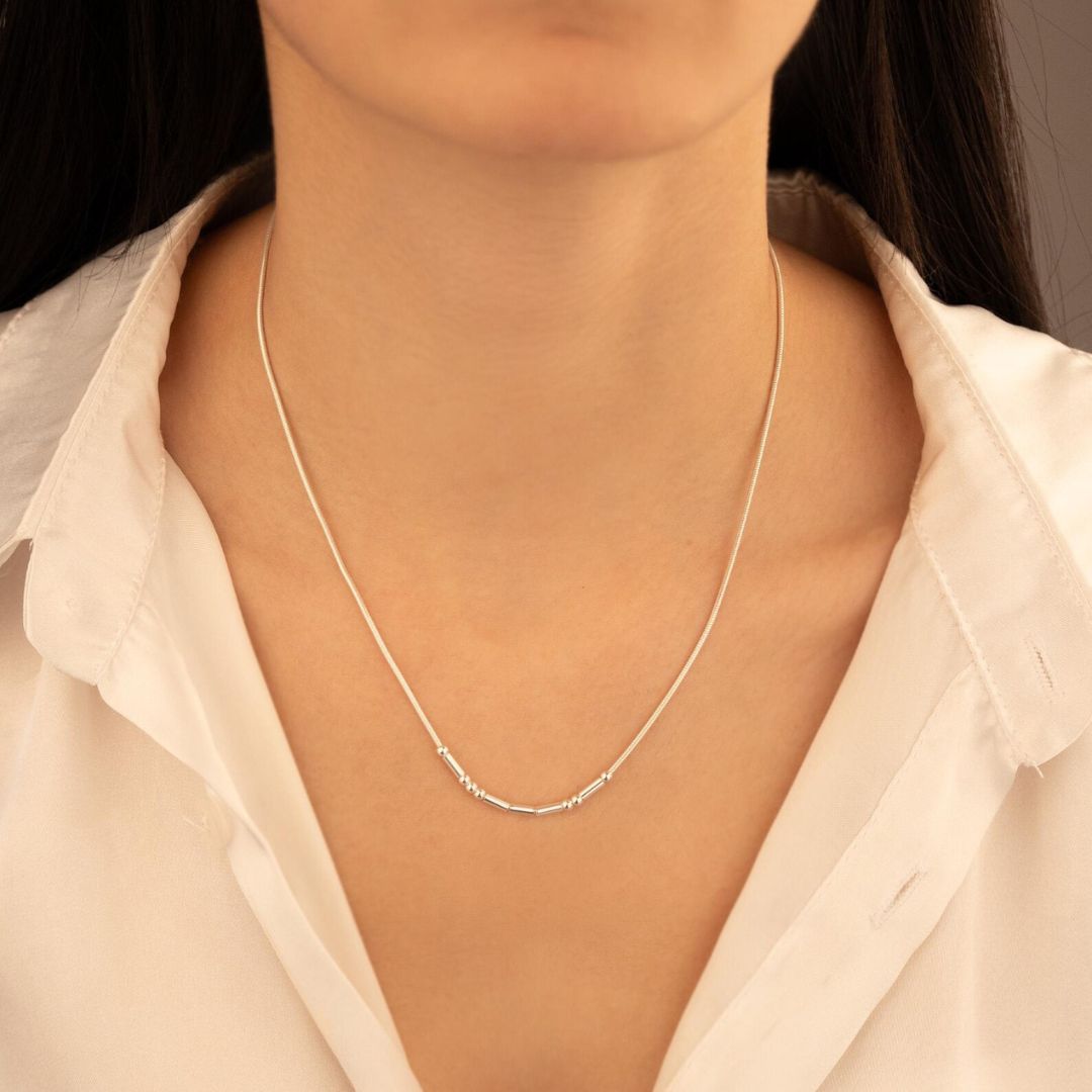 925 silver morse code necklace