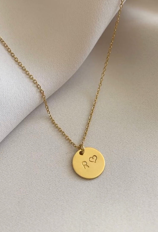 Heart with custom initial pendant