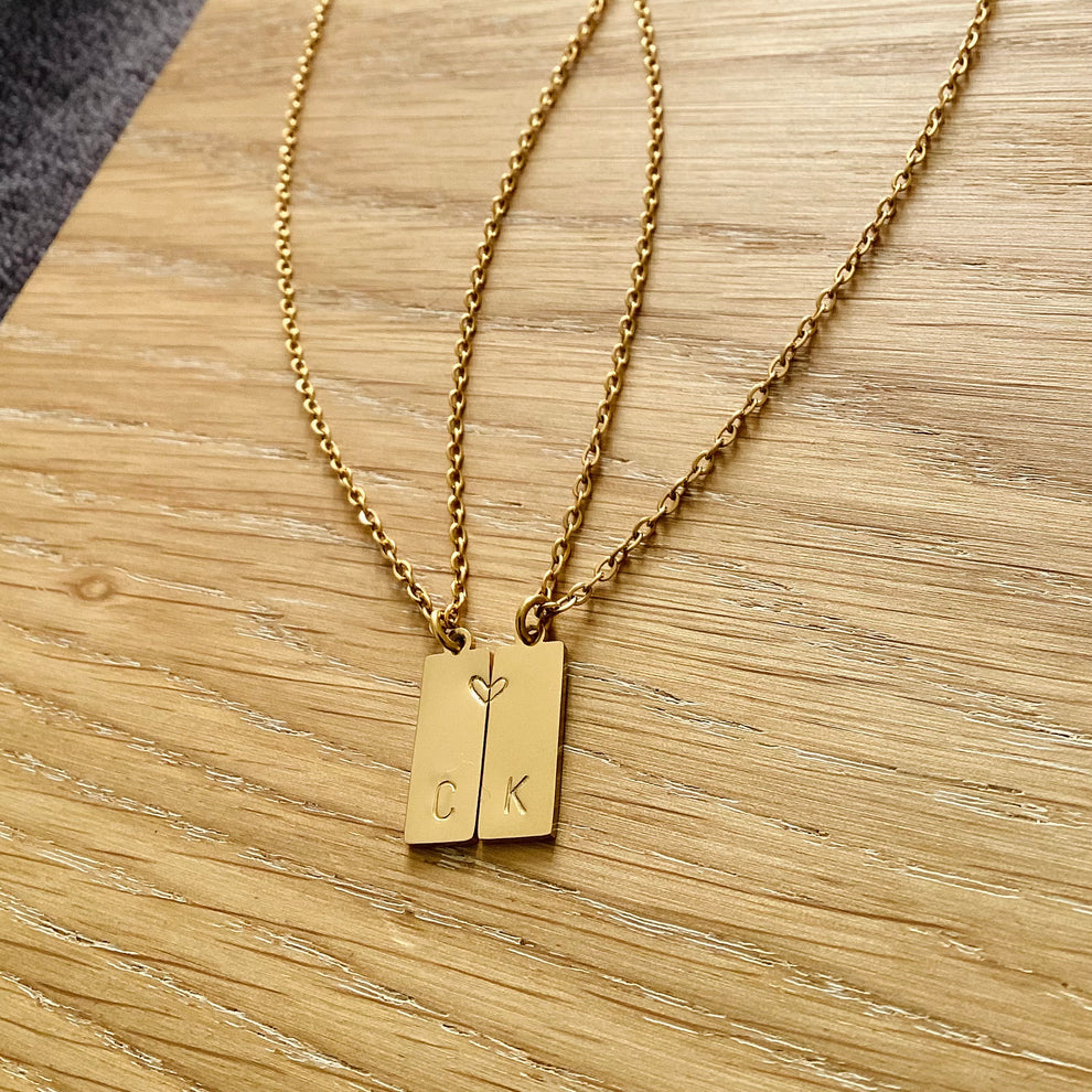 Couple initials pendant (pair)