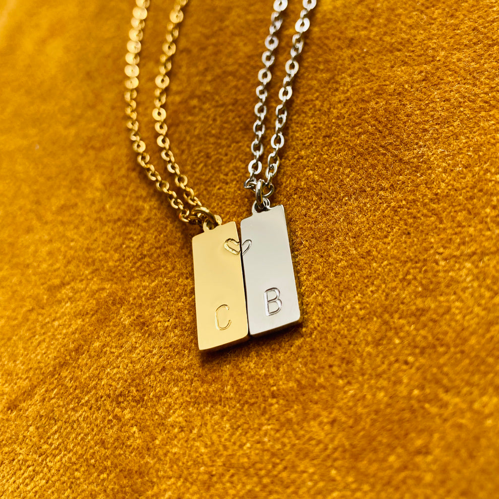 Couple initials pendant (pair)