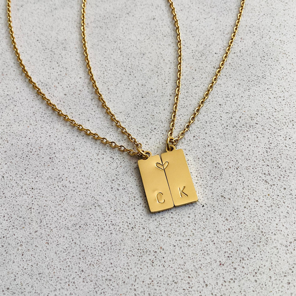 Couple initials pendant (pair)