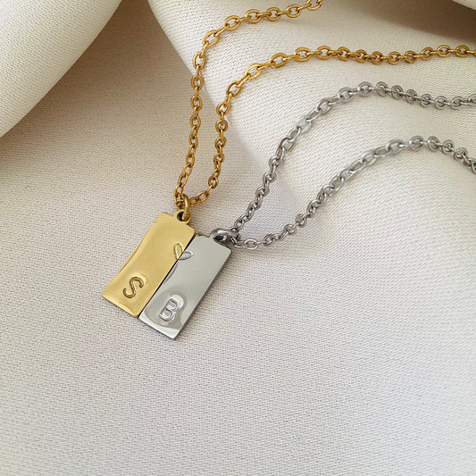 Couple initials pendant (pair)