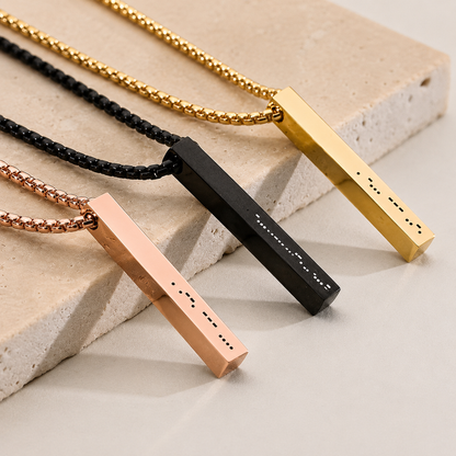 Custom Men's Morse Code Bar Pendant