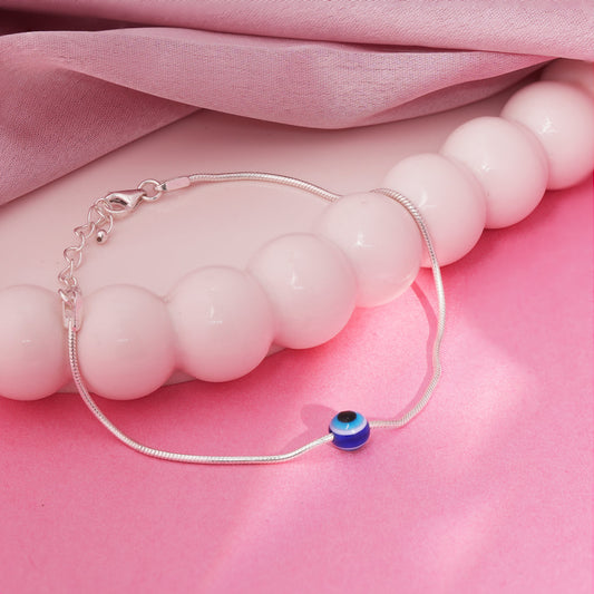 925 silver unisex Nazar bracelet for men and women, evil eye protection jewelry in India