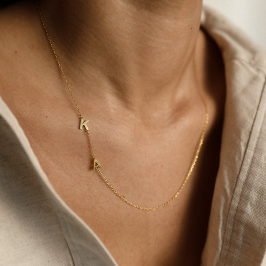 His & Her Forever Initials Necklace
