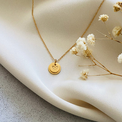 Elegant heart charm necklace with personalized alphabet pendant