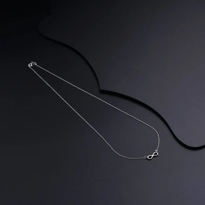 Eraya Jewel 925 Sterling Silver Infinity Necklace featuring the classic infinity symbol pendant and delicate silver chain